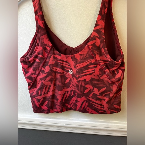 Lululemon Align Cropped Tank Top Spray Leaf Fireside Red Multi 6 - Picture 6 of 7
